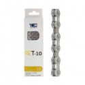 Łańcuch TEC MTB/ROAD GT-10, 116 ogniw+złącze, 10-rzęd, rozmiar: 1/2x11/128, producent KMC, kolor srebrny
